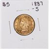 Image 1 : 1887-S $5 Liberty Head Half Eagle Gold Coin