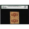Image 1 : Uncut Sheet of (2) 1862 First Issue 5 Cent Fractional Note Fr.1230 Legacy Choice New 63