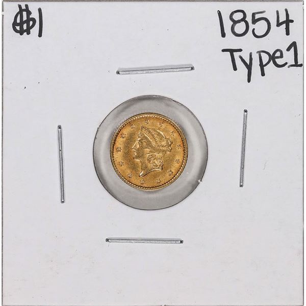 1854 Type 1 $1 Liberty Head Gold Dollar Coin