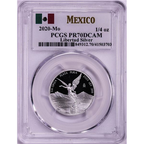 2020-Mo Mexico Proof 1/4 oz Silver Libertad Coin PCGS PR70DCAM