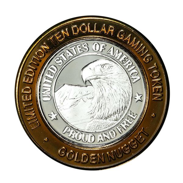 .999 Silver Golden Nugget Las Vegas, Nevada $10 Casino Limited Edition Gaming Token