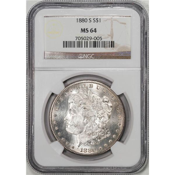 1880-S $1 Morgan Silver Dollar Coin NGC MS64