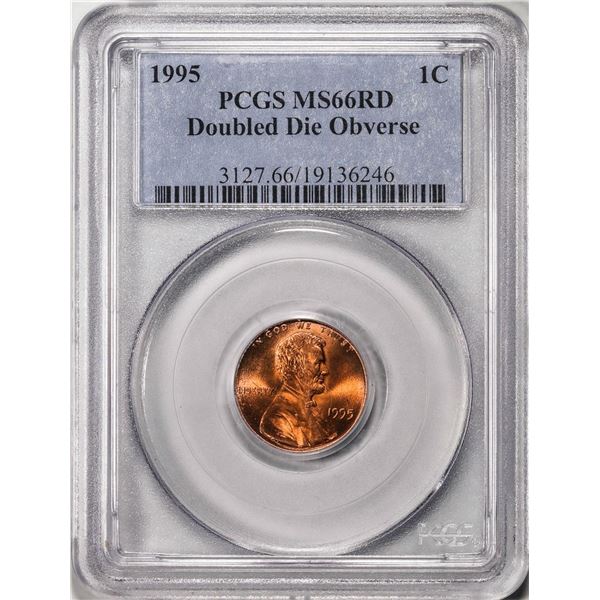 1995 Doubled Die Obverse Lincoln Cent Coin PCGS MS66RD