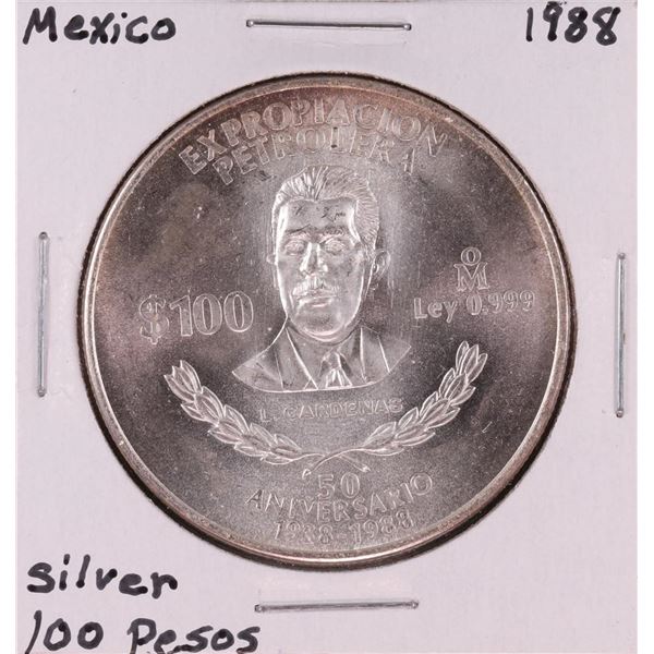 1988 Mexico 100 Pesos Silver Coin