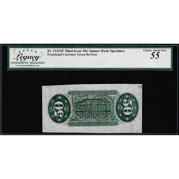 Specimen Third Issue Fifty Cents Fractional Note Fr.1331SP Legacy Choice About New 55