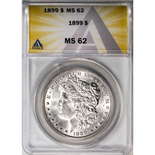 1899 $1 Morgan Silver Dollar Coin ANACS MS62