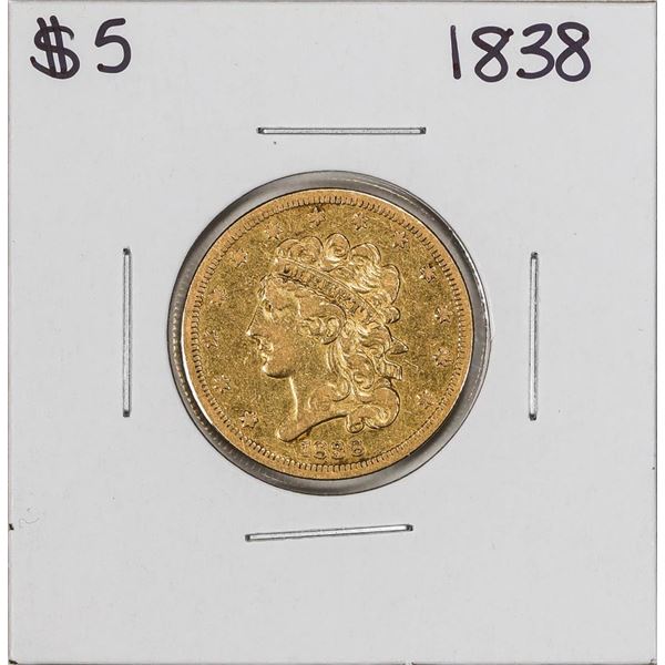 1838 $5 Classic Head Half Eagle Gold Coin