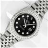 Image 3 : Rolex Men's Stainless Steel Black 3 ctw Diamond Datejust Wristwatch
