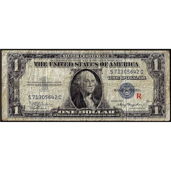 1935A $1 Experimental quot R quot Silver Certificate Note 1935A $1 Experimental quot R quot Silver Certificate Note