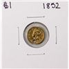 Image 1 : 1852 $1 Liberty Head Gold Dollar Coin Holed