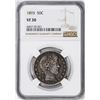 Image 1 : 1893 Barber Half Dollar Coin NGC VF30