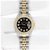 Image 3 : Rolex Ladies Two Tone Black Diamond Datejust Wristwatch