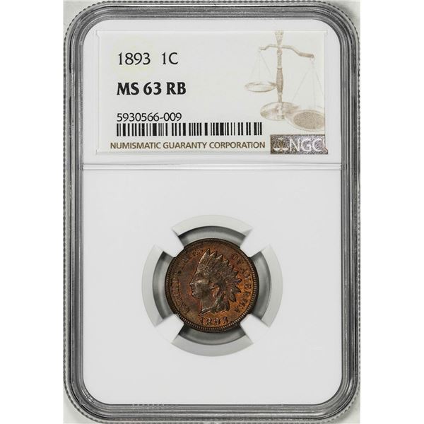 1893 Indian Head Cent Coin NGC MS63RB