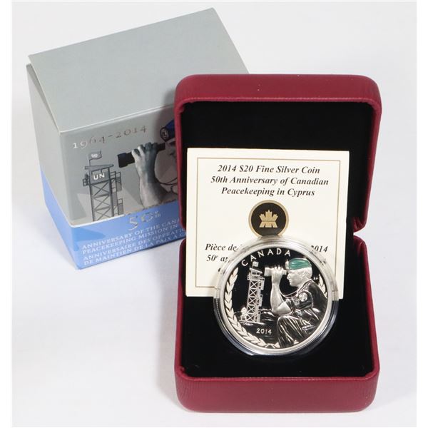 2014 CANADIAN $20 FINE SILVER (99.99%) 50TH