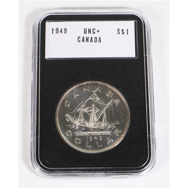 1949 CANADIAN SILVER DOLLAR COMES IN STACKABLE