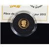 Image 3 : 2015 CANADIAN 25CENT PURE GOLD (99.99%) ROCKRABBIT