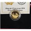 Image 2 : 2014 CANADIAN $5 PURE GOLD (99.99%) O-CANADA BISON