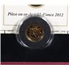 Image 2 : 2012 CANADIAN FARWELL 1-CENT 1/25-OZ PURE GOLD