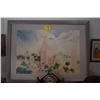 Image 1 : FRAMED WATERCOLOR, "ROYAL HAWAIIAN HOTEL"; SIGNED SUE STAGNER (53 1/2" X 41 1/2")