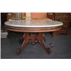 Image 1 : VICTORIAN OVAL MARBLE TOP TABLE (40" X 30" X 21")