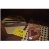 Image 1 : ASSORTED WOODEN HAIR ORNAMENTS, LETTER OPENERS, HEART BOX W/MINIATURE DOLLS & CANOE MODEL