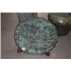 Image 2 : BRONZE DRAGON PLATE, CERAMIC PLANTER & METAL ARTS & CRAFT VASE (3 PCS) (DOES NOT INCLUDE FLOWERS)