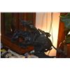 Image 2 : FREDERIC REMINGTON "CHEYENNE" BRONZE SCULPTURE ON GREEN MARBLE BASE