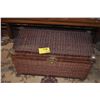 Image 1 : WICKER STORAGE CHEST W/BRASS HARDWARE