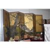 Image 1 : JAPANESE 6 PANEL BYO-BU POLYCHROME SCREEN, LANDSCAPE & PLUM TREES (APPROX 134")