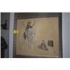Image 1 : JAPANESE SILK SCROLL, COURTESAN ON ELEPHANT; SIGNED  (W/SIGNED BOX) (65" X 40")