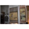 Image 2 : JAPANESE SILK SCROLL, COURTESAN ON ELEPHANT; SIGNED  (W/SIGNED BOX) (65" X 40")