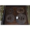 Image 1 : ANTIQUE JAPANESE IRON "TSUBAS" (SAMURAI) SWORD GUARDS (DOES NOT INCLUDE STAND)