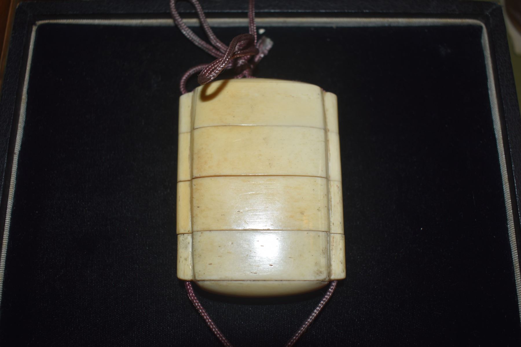 BONE INRO & CARVED WOOD