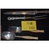 Image 1 : STERLING HANDLED CARVING SET & BONE HANDLED STERLING FORK & SPOON (4 PCS)