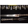Image 2 : STERLING HANDLED CARVING SET & BONE HANDLED STERLING FORK & SPOON (4 PCS)