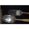 Image 3 : STERLING HANDLED CARVING SET & BONE HANDLED STERLING FORK & SPOON (4 PCS)