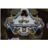 Image 2 : ANTIQUE HENRIOT QUIMPER FRENCH HANGING PIPE HOLDER & CANDLESTICK HOLDER (2 PCS)