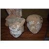 Image 2 : CHINESE TANG DYNASTY WARRIOR MINGCHI (TOMB FIGURE) & HAN DYNASTY HEADS OF TOMB FIGURES, EX JOHN YOUN
