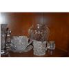 Image 2 : ASSORTED CRYSTAL & GLASS VASES, CANDLESTICKS, PIPE TRAY, VASE, PITCHER, SUGAR & CREAMER, ETC. (12 PC