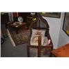 Image 2 : VICTORIAN MAHOGANY SWINGING CRADLE W/GOTHIC STYLE HOOD, CANED PANELS & TURNED BASE POST