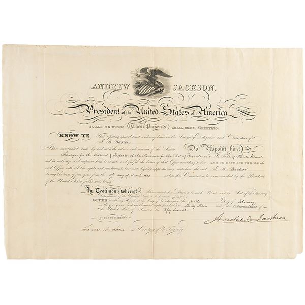 Andrew Jackson Document Signed as President