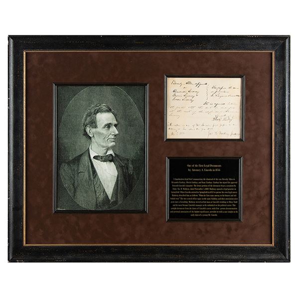 Abraham Lincoln Early ADS (1836, One of First as Attorney)