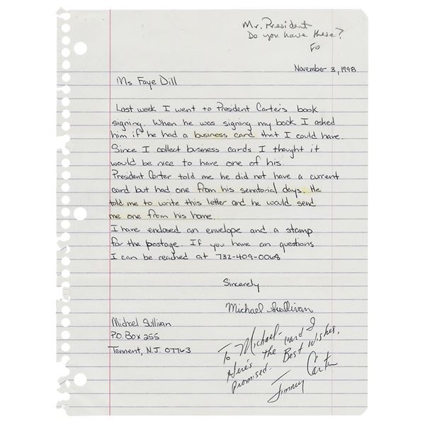 Jimmy Carter Signature and Campaign Card