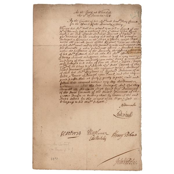 George Carteret Document Signed