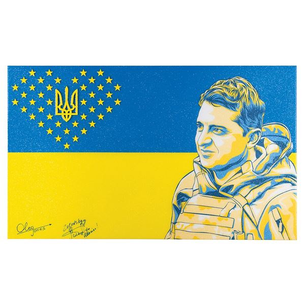 Volodymyr Zelenskyy Signed Original Painting by Oleg Jones