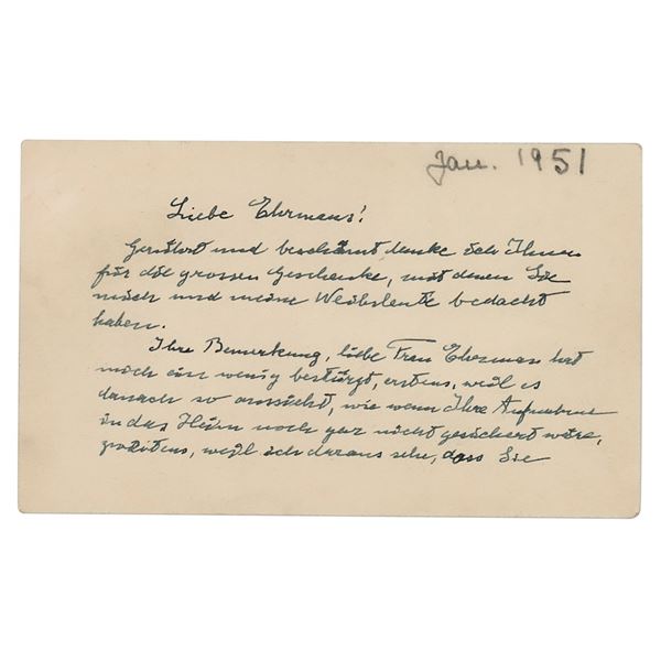 Albert Einstein Autograph Letter Signed to Personal Doctor