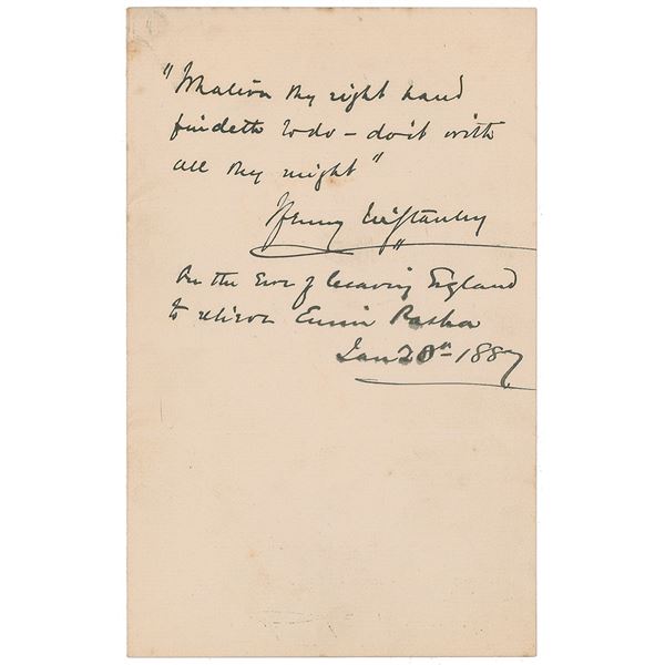 Henry M. Stanley Autograph Quote Signed