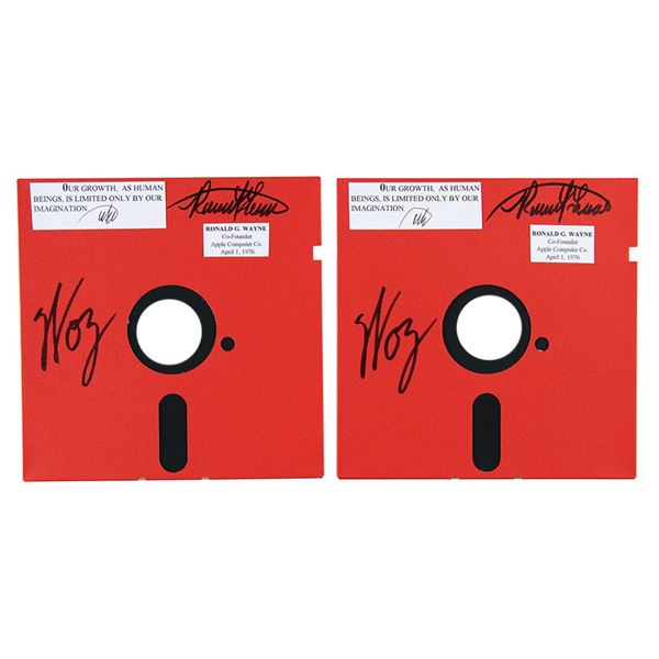 Apple: Wozniak and Wayne (2) Signed Floppy Disks