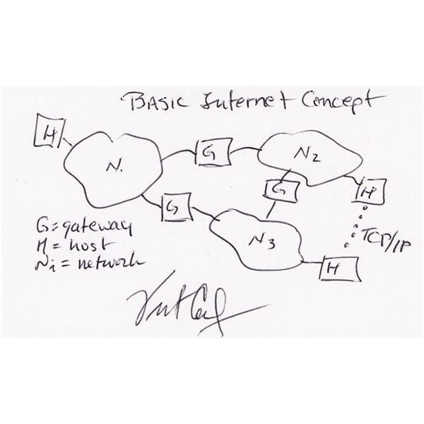 Vint Cerf Signed Sketch