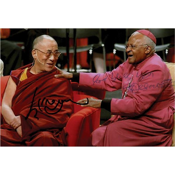 Dalai Lama and Desmond Tutu Signed Photograph